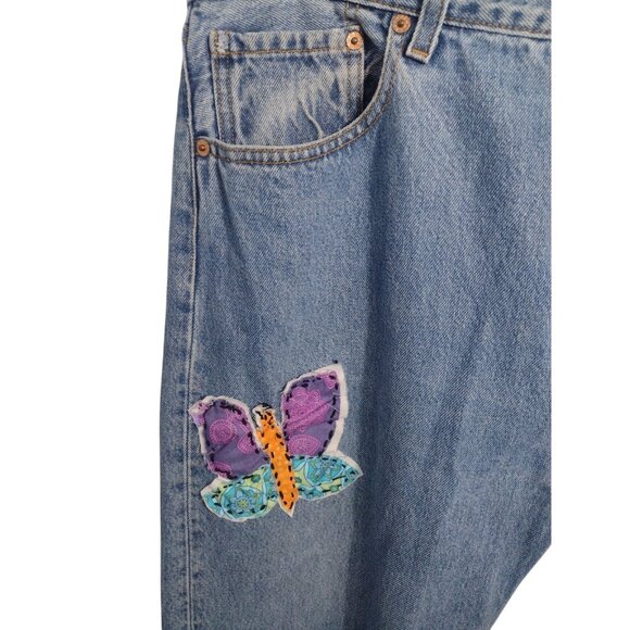 Vtg Levi's 501 Relaxed Button Fly Womens Jeans 38x30 High Rise USA BLANK Red Tag - Picture 2 of 8